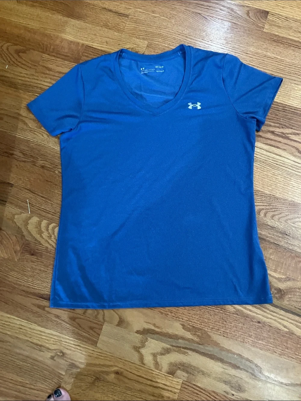 Under Armour Blue Short Sleeve Tee with Black Performance Leggings Sz M EUC